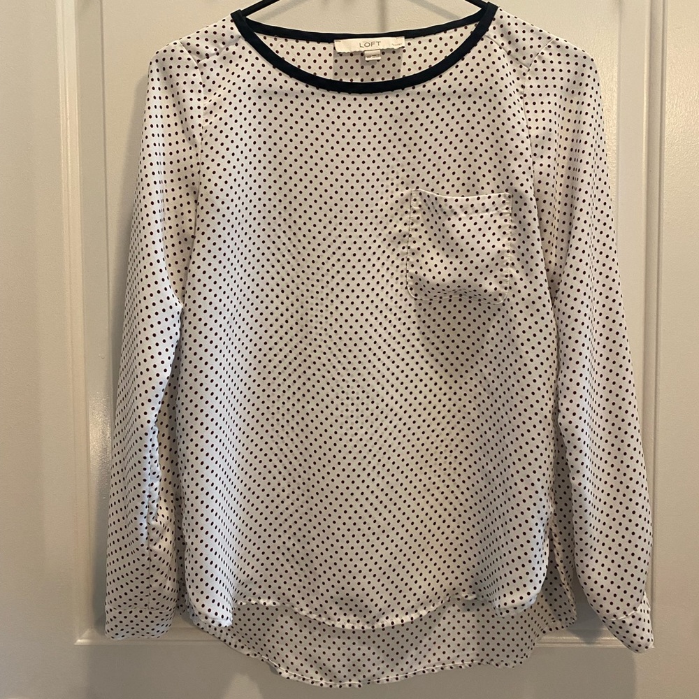 Loft polka dot blouse, size xsp
